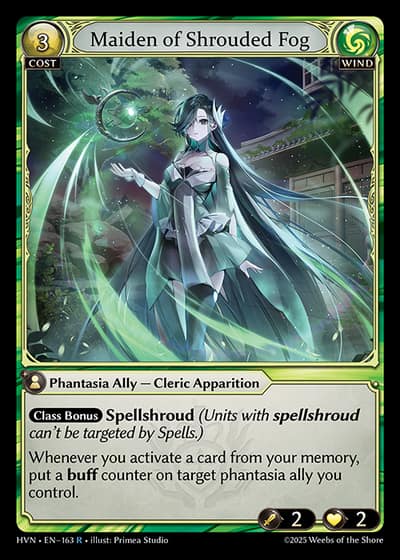 Maiden of Shrouded Fog HVN-EN-163-Foil-Rare (R) - Abyssal Heaven - Grand Archive Card