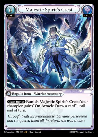 Majestic Spirit's Crest DOA Alter-EN-063-Normal-Ultra Rare (UR) - Dawn of Ashes Alter Edition - Grand Archive Card