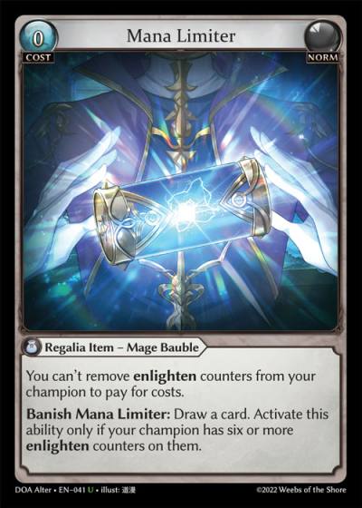 Mana Limiter DOA Alter-EN-041-Normal-Uncommon (U) - Dawn of Ashes Alter Edition - Grand Archive Card