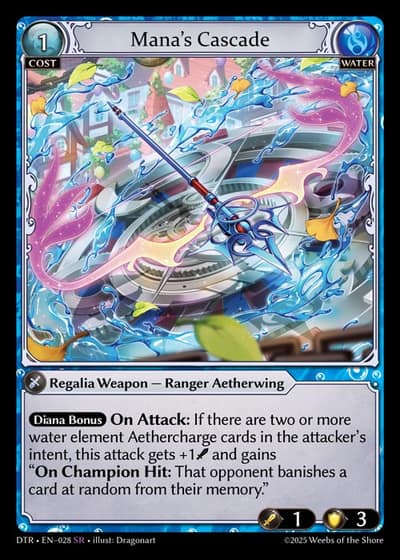 Mana's Cascade DTR-EN-028-Foil-Super Rare (SR) - Distorted Reflections - Grand Archive Card