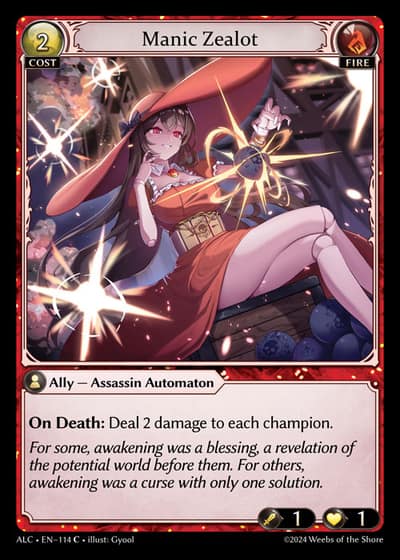 Manic Zealot ALC-EN-114-Foil-Common (C) - Alchemical Revolution - Grand Archive Card