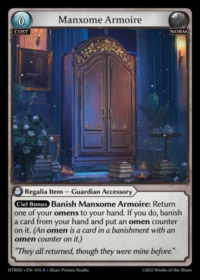 Manxome Armoire DTRSD-EN-015-Normal-Rare (R) - Distorted Reflections Starter Decks - Grand Archive Card