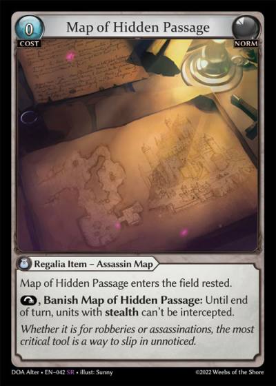 Map of Hidden Passage DOA Alter-EN-042-Normal-Super Rare (SR) - Dawn of Ashes Alter Edition - Grand Archive Card