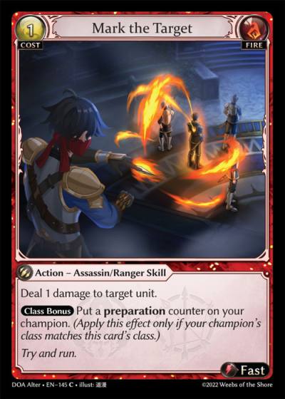 Mark the Target DOA Alter-EN-145-Normal-Common (C) - Dawn of Ashes Alter Edition - Grand Archive Card