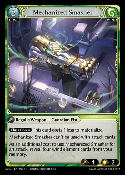 Mechanized Smasher MRC-EN-026-Foil-Super Rare (SR) - Mercurial Heart - Grand Archive Card