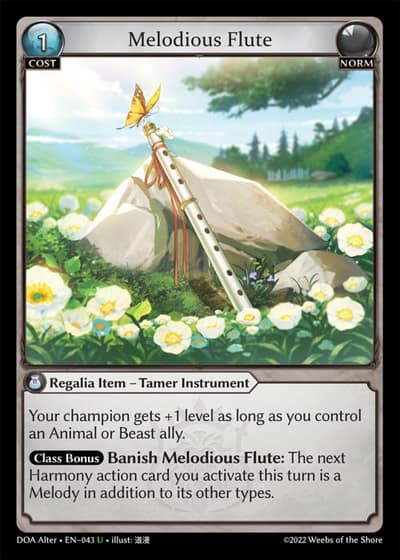 Melodious Flute DOA Alter-EN-043-Foil-Uncommon (U) - Dawn of Ashes Alter Edition - Grand Archive Card