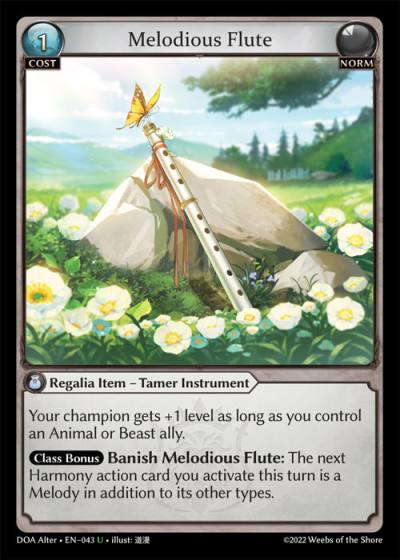 Melodious Flute DOA Alter-EN-043-Normal-Uncommon (U) - Dawn of Ashes Alter Edition - Grand Archive Card