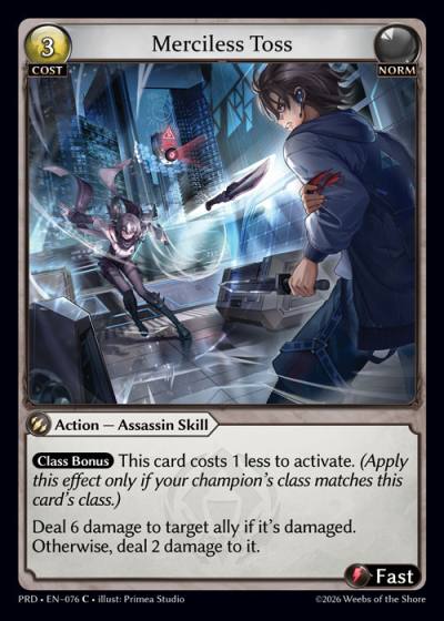 Merciless Toss PRD-EN-076-Foil-Common (C) - .asphodel/paradise - Grand Archive Card