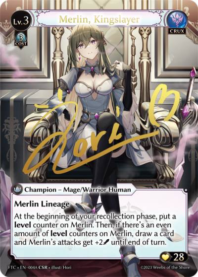 Merlin, Kingslayer FTC-EN-004A-Normal-Collector Super Rare (CSR) - Fractured Crown - Grand Archive Card