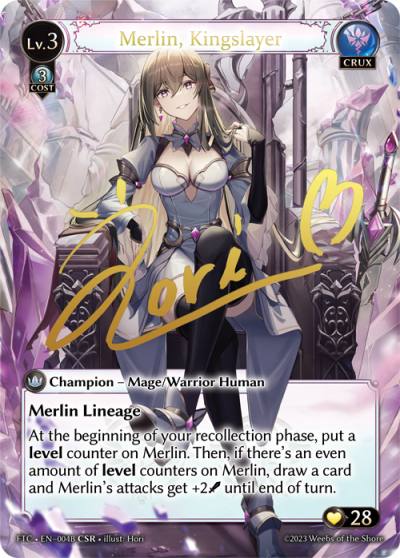 Merlin, Kingslayer FTC-EN-004B-Normal-Collector Super Rare (CSR) - Fractured Crown - Grand Archive Card