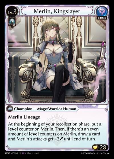 Merlin, Kingslayer RDO-EN-012-Normal-Super Rare (SR) - Radiant Origins - Grand Archive Card