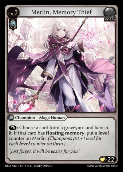 Merlin, Memory Thief DOA Alter-EN-017-Normal-Common (C) - Dawn of Ashes Alter Edition - Grand Archive Card
