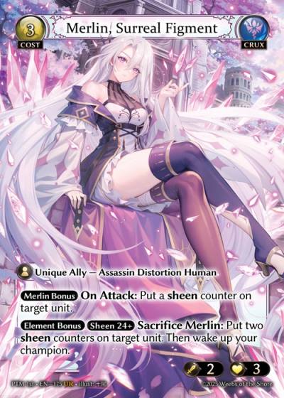 Merlin, Surreal Figment PTM 1st-EN-175-Foil-Ultra Rare (UR) - Phantom Monarchs First Edition - Grand Archive Card