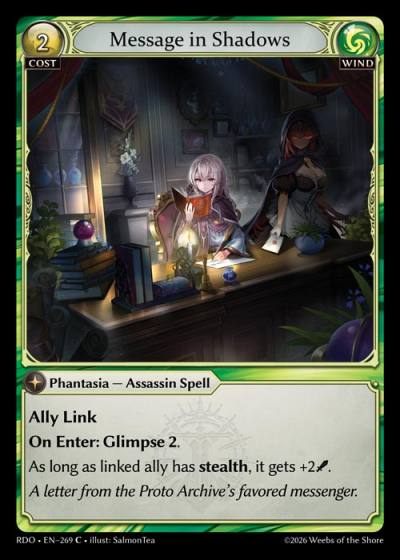 Message in Shadows RDO-EN-269-Foil-Common (C) - Radiant Origins - Grand Archive Card