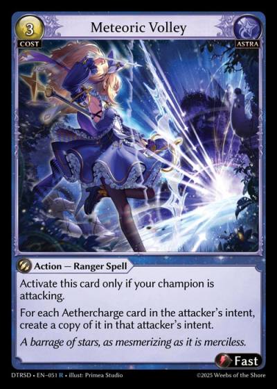 Meteoric Volley DTRSD-EN-051-Normal-Rare (R) - Distorted Reflections Starter Decks - Grand Archive Card