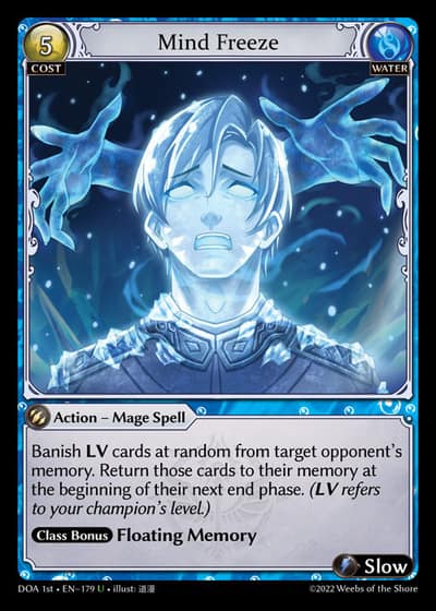 Mind Freeze DOA 1st-EN-179-Foil-Uncommon (U) - Dawn of Ashes First Edition - Grand Archive Card