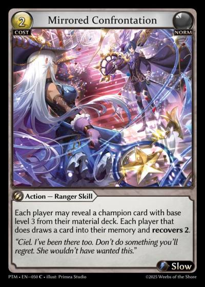 Mirrored Confrontation PTM-EN-050-Foil-Common (C) - Phantom Monarchs - Grand Archive Card