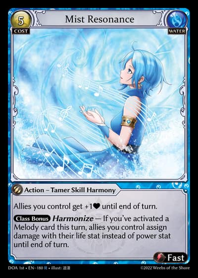 Mist Resonance DOA 1st-EN-180-Foil-Rare (R) - Dawn of Ashes First Edition - Grand Archive Card