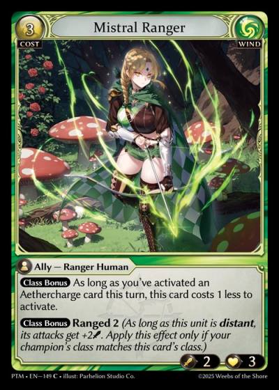 Mistral Ranger PTM-EN-149-Foil-Common (C) - Phantom Monarchs - Grand Archive Card