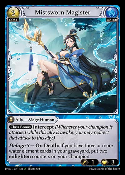Mistsworn Magister HVN-EN-132-Foil-Uncommon (U) - Abyssal Heaven - Grand Archive Card
