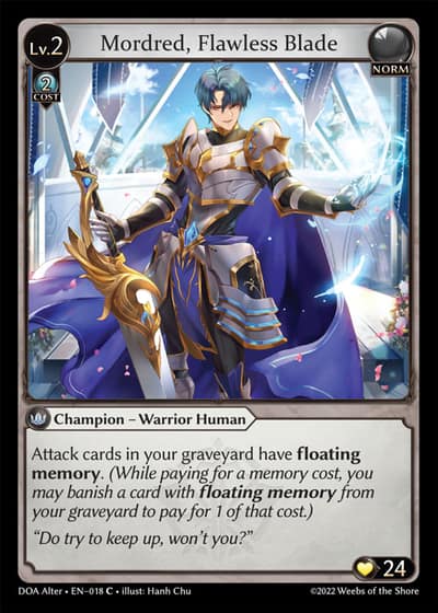 Mordred, Flawless Blade DOA Alter-EN-018-Foil-Common (C) - Dawn of Ashes Alter Edition - Grand Archive Card