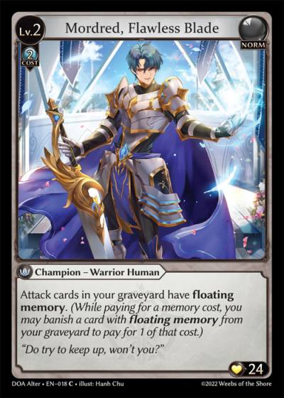 Mordred, Flawless Blade DOA Alter-EN-018-Normal-Common (C) - Dawn of Ashes Alter Edition - Grand Archive Card