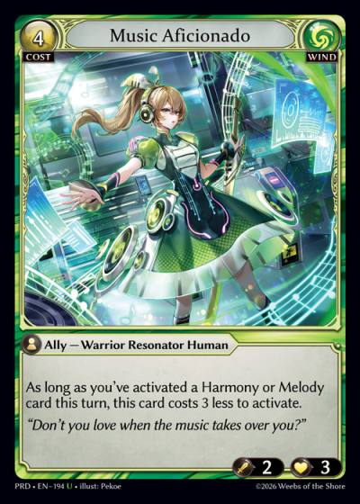 Music Aficionado PRD-EN-194-Foil-Uncommon (U) - .asphodel/paradise - Grand Archive Card