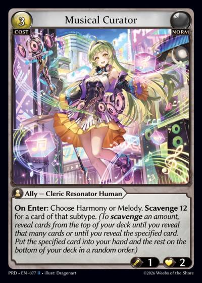 Musical Curator PRD-EN-077-Foil-Rare (R) - .asphodel/paradise - Grand Archive Card