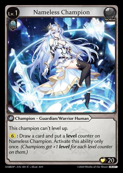 Nameless Champion GUARDIAN WARRIOR AMBDP-EN-001-Normal - Mortal Ambition Draft Pack - Grand Archive Card