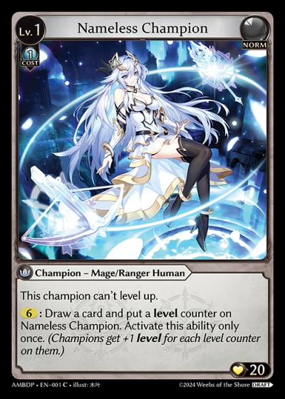 Nameless Champion MAGE RANGER AMBDP-EN-001-Normal - Mortal Ambition Draft Pack - Grand Archive Card