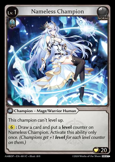 Nameless Champion MAGE WARRIOR AMBDP-EN-001-Normal - Mortal Ambition Draft Pack - Grand Archive Card