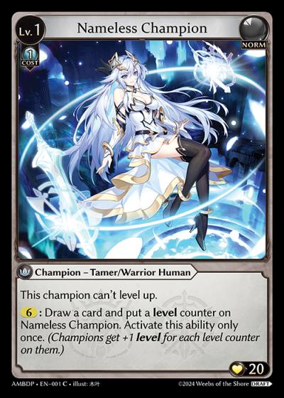 Nameless Champion TAMER WARRIOR AMBDP-EN-001-Normal - Mortal Ambition Draft Pack - Grand Archive Card