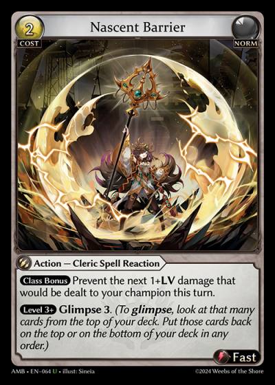 Nascent Barrier AMB-EN-064-Foil-Uncommon (U) - Mortal Ambition - Grand Archive Card