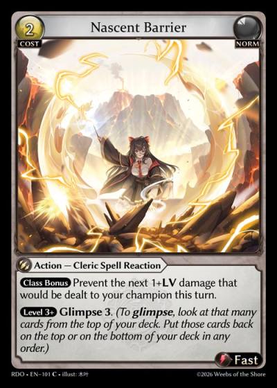 Nascent Barrier RDO-EN-101-Foil-Common (C) - Radiant Origins - Grand Archive Card