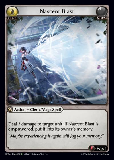 Nascent Blast PRD-EN-078-Foil-Uncommon (U) - .asphodel/paradise - Grand Archive Card