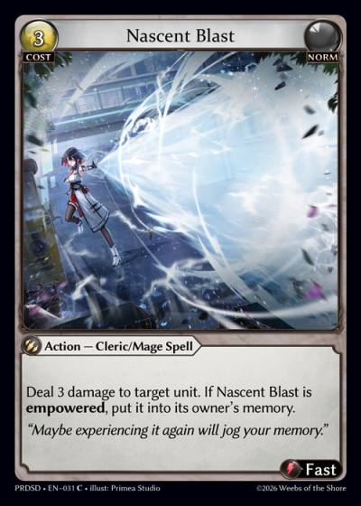 Nascent Blast PRDSD-EN-031-Foil-Common (C) - .asphodel/paradise Starter Decks - Grand Archive Card