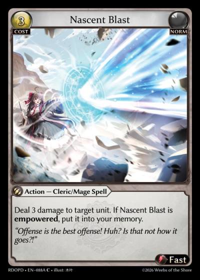 Nascent Blast RDOPD-EN-088A-Normal-Common (C) - Radiant Origins Pantheon Decks - Grand Archive Card