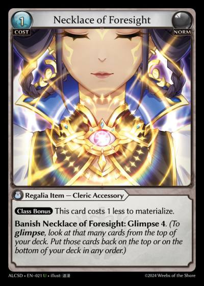 Necklace of Foresight ALCSD-EN-021-Normal-Uncommon (U) - Alchemical Revolution Starter Decks - Grand Archive Card