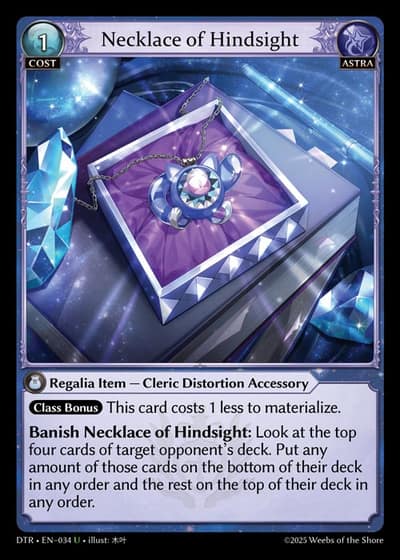 Necklace of Hindsight DTR-EN-034-Foil-Uncommon (U) - Distorted Reflections - Grand Archive Card