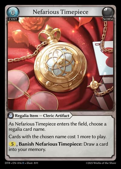 Nefarious Timepiece DTR-EN-016-Foil-Rare (R) - Distorted Reflections - Grand Archive Card