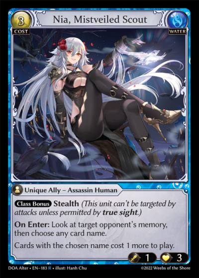 Nia, Mistveiled Scout DOA Alter-EN-183-Normal-Rare (R) - Dawn of Ashes Alter Edition - Grand Archive Card