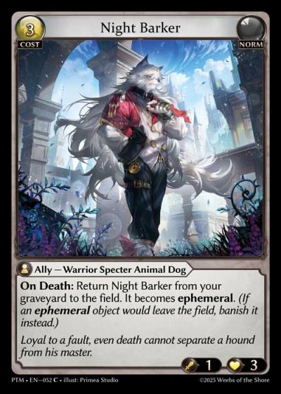Night Barker PTM-EN-052-Foil-Common (C) - Phantom Monarchs - Grand Archive Card