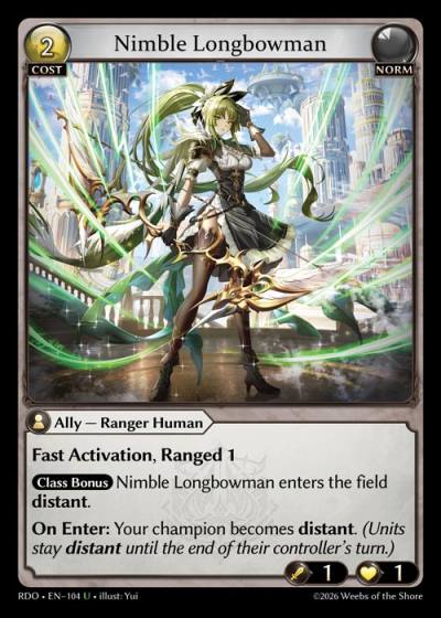Nimble Longbowman RDO-EN-104-Foil-Uncommon (U) - Radiant Origins - Grand Archive Card