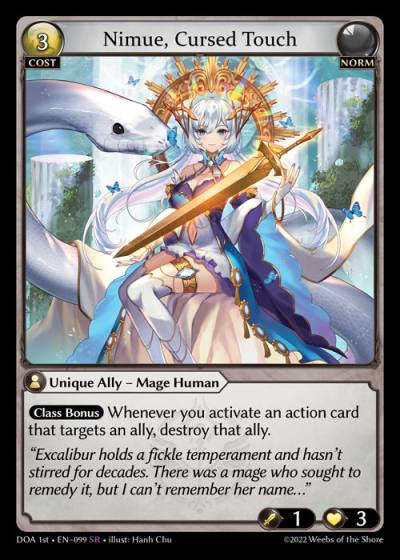 Nimue, Cursed Touch DOA 1st-EN-099-Foil-Super Rare (SR) - Dawn of Ashes First Edition - Grand Archive Card