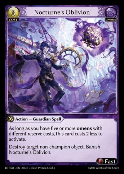 Nocturne's Oblivion DTRSD-EN-056-Normal-Rare (R) - Distorted Reflections Starter Decks - Grand Archive Card