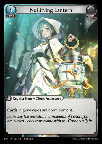 Nullifying Lantern P23-EN-003-Normal-Promotional Rare (PR) - Promotional 2023 - Grand Archive Card