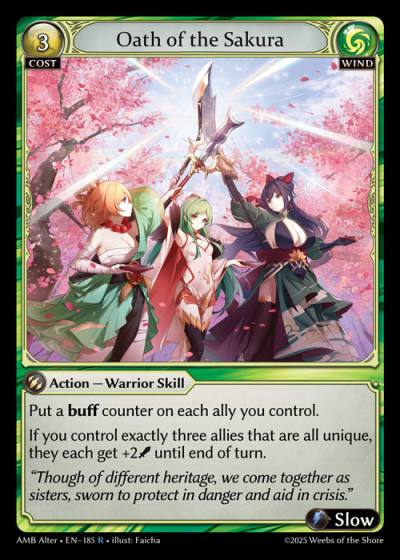 Oath of the Sakura AMB Alter-EN-185-Normal-Rare (R) - Mortal Ambition Alter Edition - Grand Archive Card