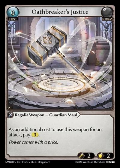 Oathbreaker's Justice AMBDP-EN-016-Normal-Common (C) - Mortal Ambition Draft Pack - Grand Archive Card