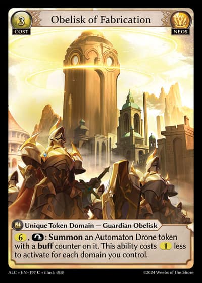 Obelisk of Fabrication ALC-EN-197-Foil-Common (C) - Alchemical Revolution - Grand Archive Card