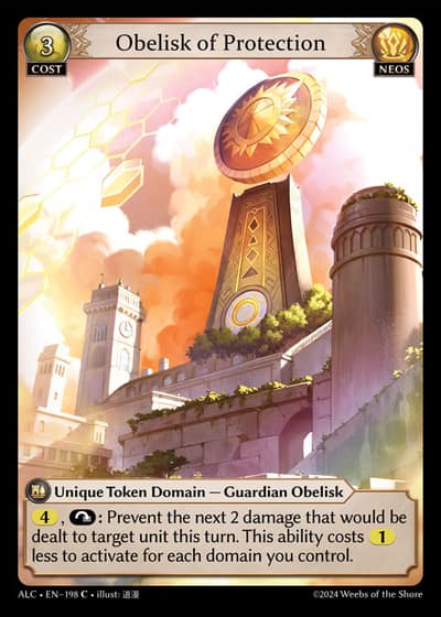 Obelisk of Protection ALC-EN-198-Foil-Common (C) - Alchemical Revolution - Grand Archive Card